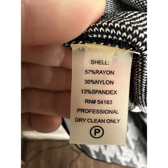 Calvin Klein Black & White Houndstooth Knit Sheath Dress SIze Medium Work Career - Picture 4 of 6